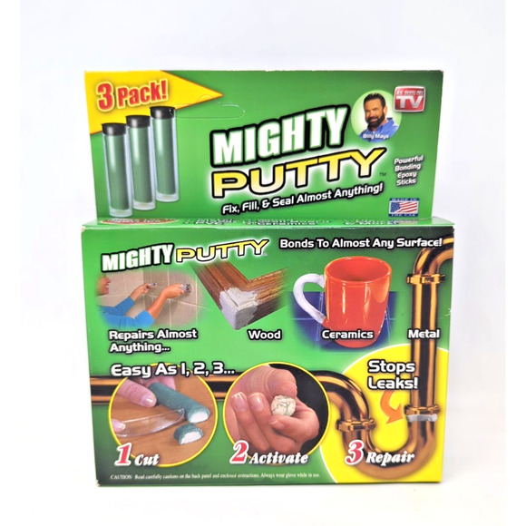 NEW Mighty Putty 3 PACK Powerful Bonding Epoxy Stick AS SEEN ON TV Fix Fill Seal - Picture 1 of 2